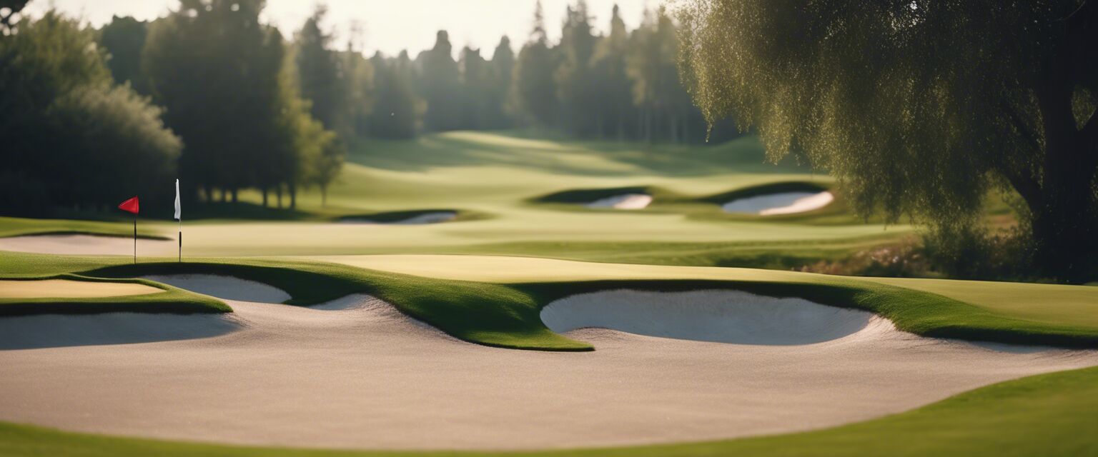 Left-handed putters on a golf course