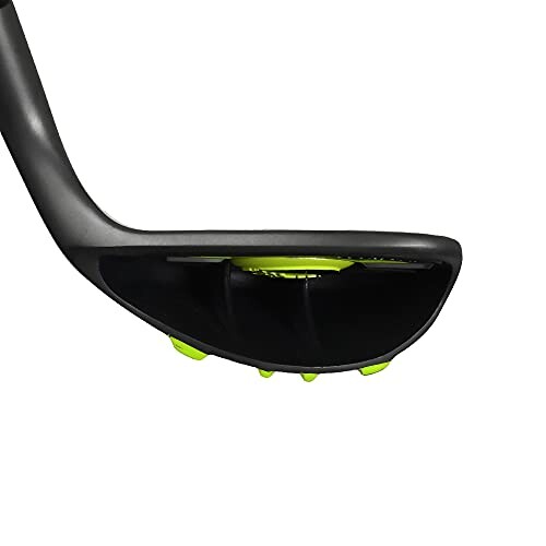 Black golf club head with green accents