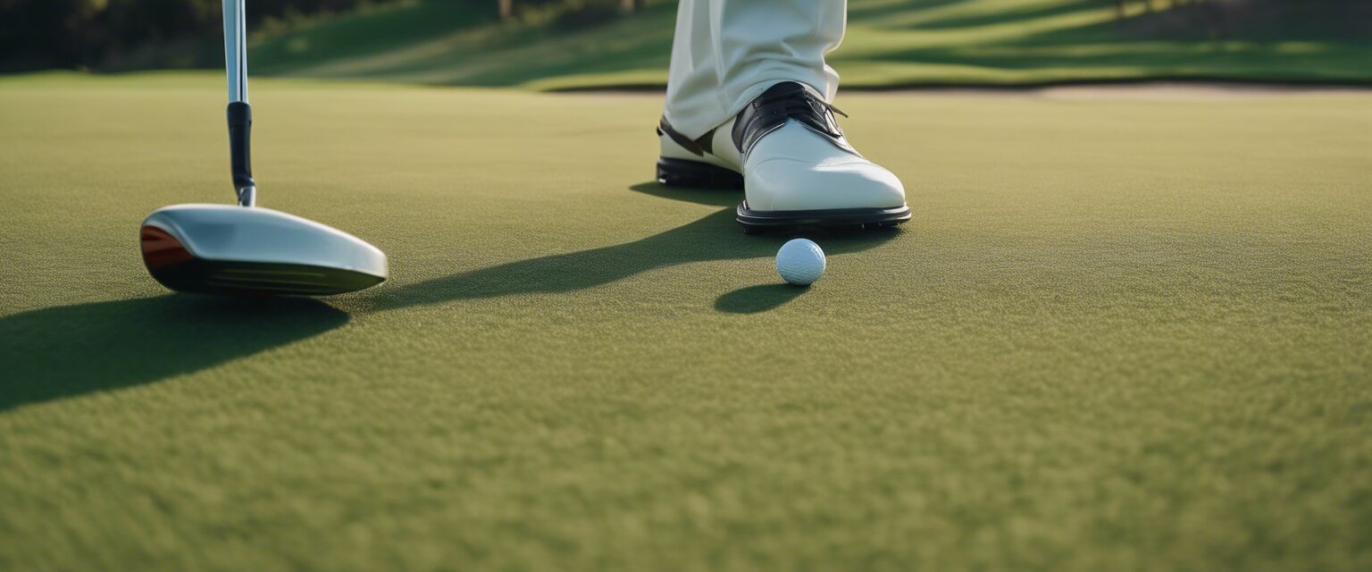 Left-handed golfer using budget clubs