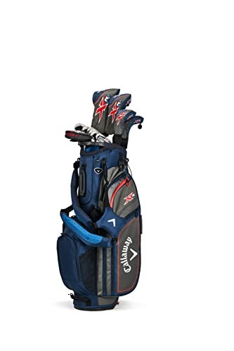 Complete Callaway golf club set with bag and headcovers.