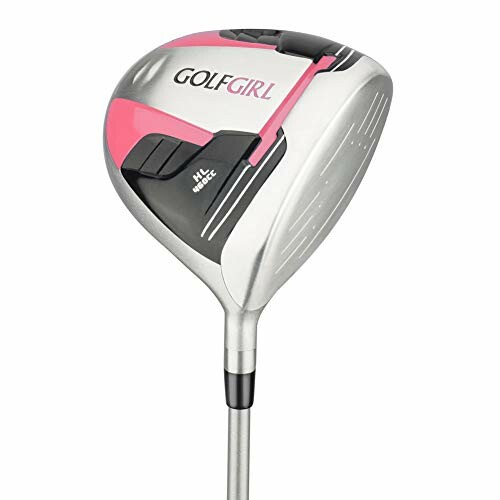 Golf club driver with pink and black accents.