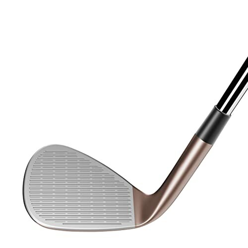 Close-up of a golf club head with grooves