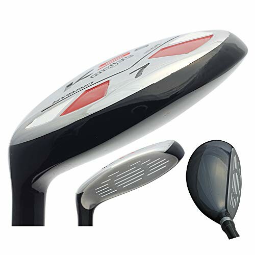 Hybrid golf club with close-up views of head and face.