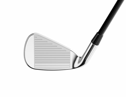 Close-up of a golf club head.